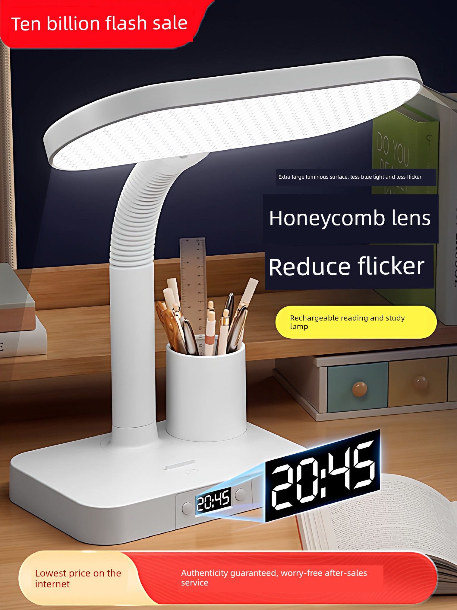 Desk Lamp for Eye Protection and Study, 2026 New Model, Suitable for College Students and Children, for Desk Reading and Writing, Anti-Myopia, Dormitory Bedside Lamp