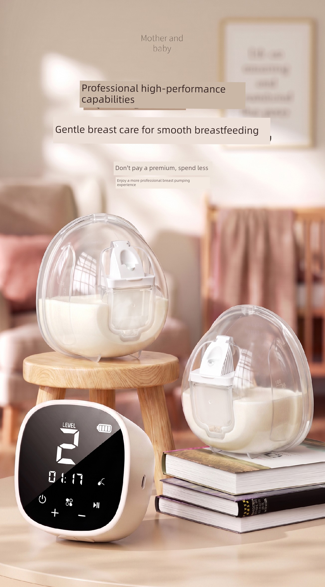 Lubebi Double-Sided Electric Breast Pump, Massage Breast Pump, Fully Automatic Hands-Free Breast Pump, Quiet Breast Pump — 1