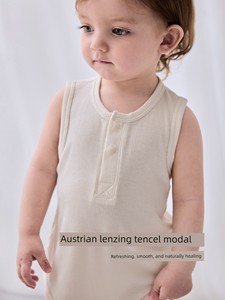Babylove Baby Romper Summer Cool Modal Pajamas Baby Sleeveless Vest Triangle Romper Crawling Suit