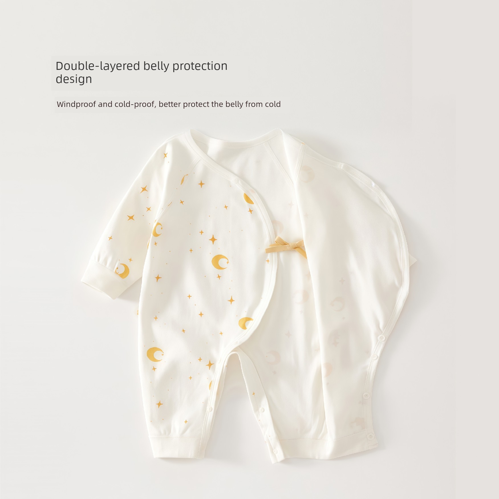 All-Cotton Newborn Monk-Style Clothing, Baby Clothes, Autumn Romper, Soft Long-Sleeve Sleepwear, Baby Jumpsuit, Two-Piece Set — 4