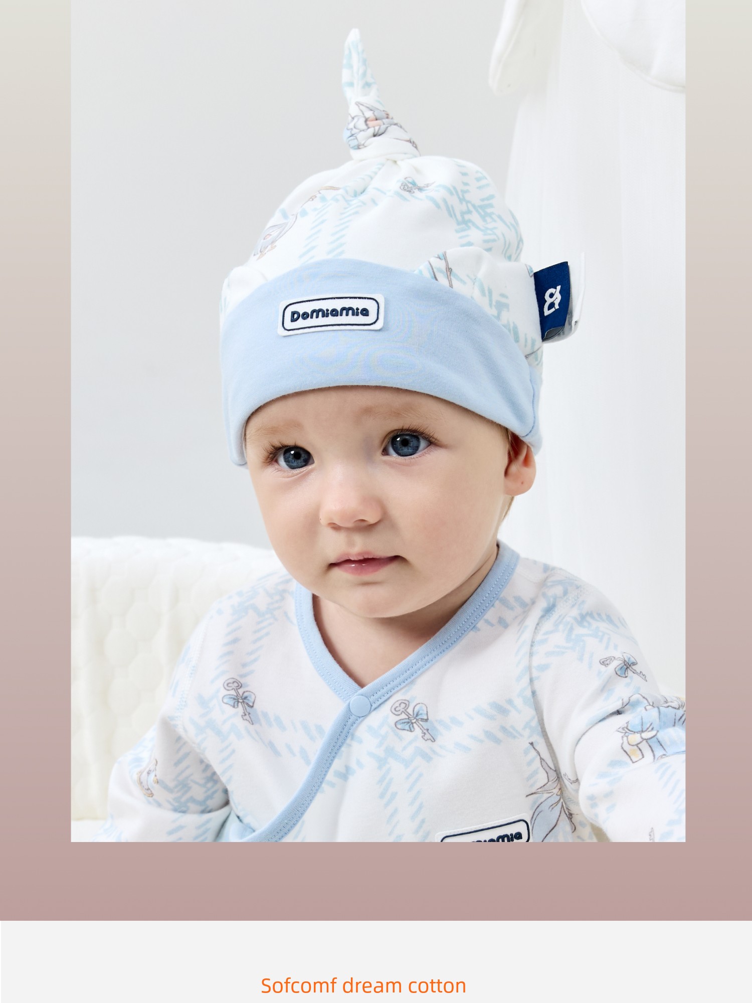 Domiamia Baby Hat Newborn 0-6 Months Old Baby Cotton Hat Cute Full Moon Hundred-Day Headwear — 9