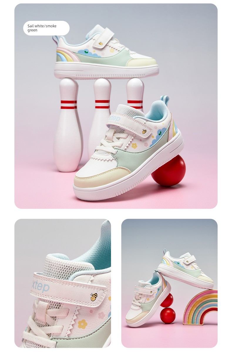 Xtep Children's Girls' Sneakers, Autumn Casual Shoes for Girls, Kindergarten Shoes, Sports Shoes, Non-Slip Soft-Soled Baby Shoes — 12
