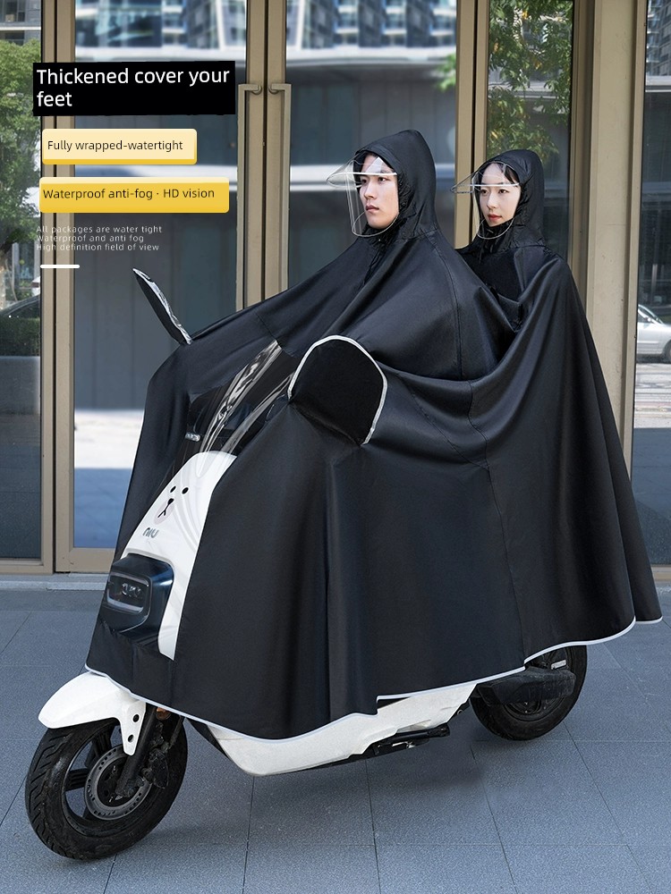 電動摩托車雨衣 單雙人通用 加長加厚遮腳防暴雨 超大碼電瓶車雨衣 母子款