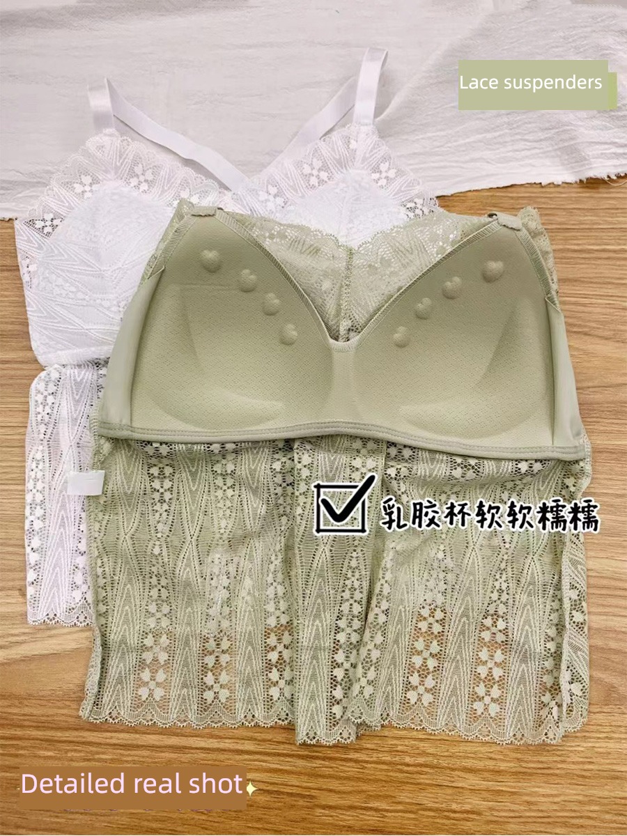 Beautiful back Big size sexy ma'am Gather together undergarment covering the chest and abdomen Lace