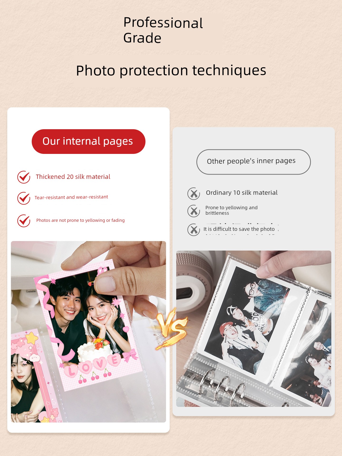 3inch Polaroid Photo Storage Album, Commemorative Album, Large Capacity Family DIY Couple Photo Card Album 3inch