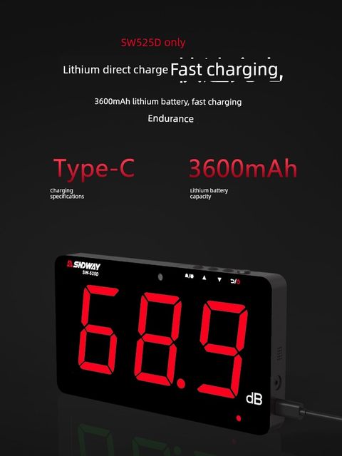 Shendawei wall-mounted noise meter monitor Large screen noise meter decibel instrument environmental decibel detector