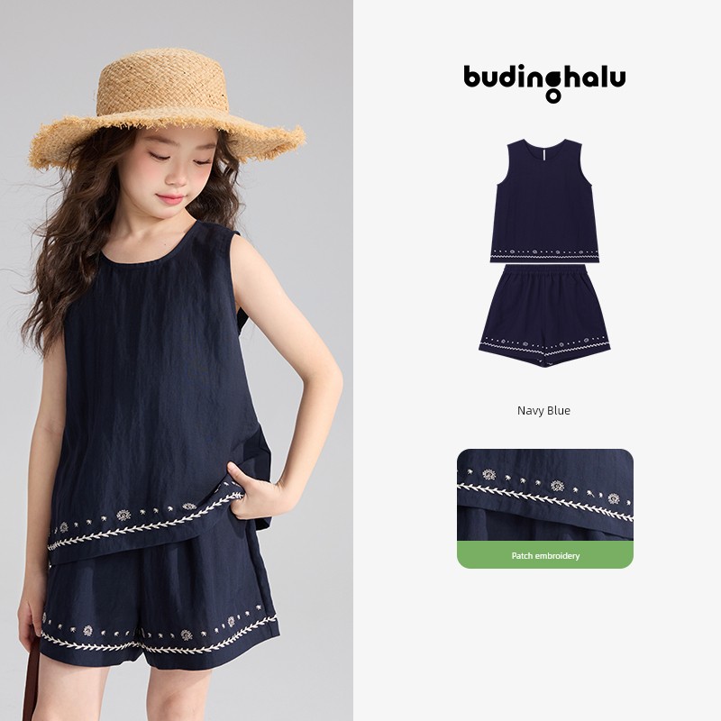 Pudding Haru Summer Children's Clothing Girls' Breathable Top 2026 New Summer Style Children's Fashionable Simple Sweet Outfit — 1
