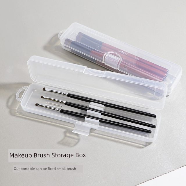 Yuman Makeup Brush Storage Box Portable Dust-proof Portable Eyeshadow Brush Eyebrow Pencil Storage Box Transparent