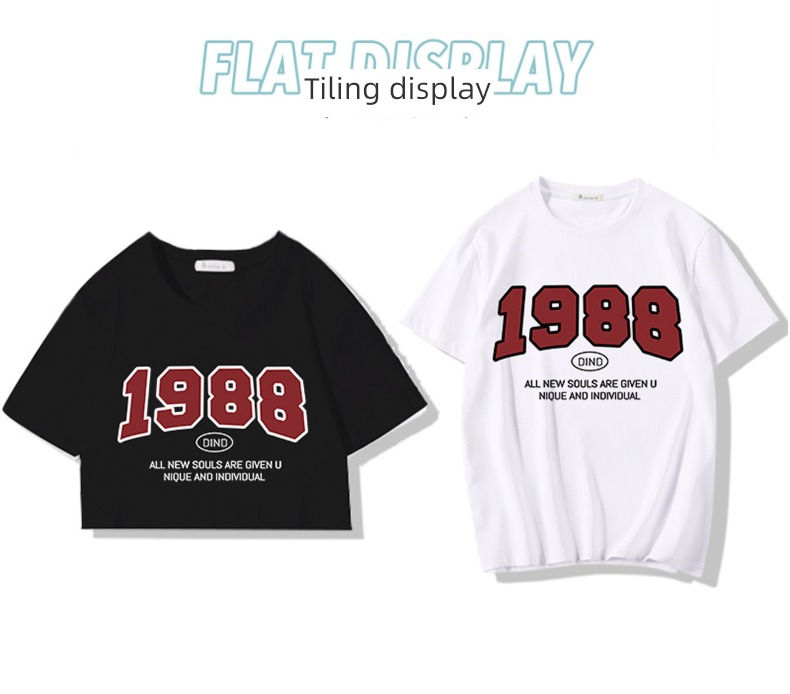 Internet celebrity Chaopai T-shirt Short sleeve Advanced sense ins Couples dress