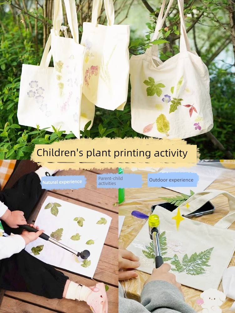 Chinese Traditional Plant Dyeing and Stamping Hammer Material Kit for Kindergarten DIY Dried Flower Tie-Dye and Stamping Team Building Activities