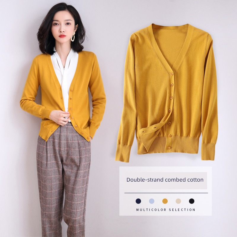 Spring and Autumn Self-cultivation grace Simplicity jacket knitting Cardigan