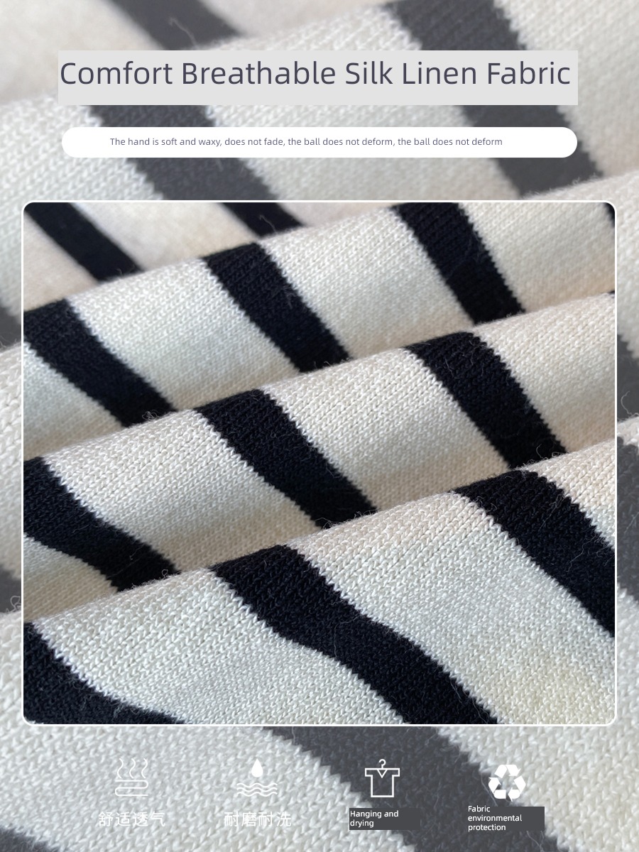 Lapel Thin money Short sleeve black and white stripe Retro Polo shirt