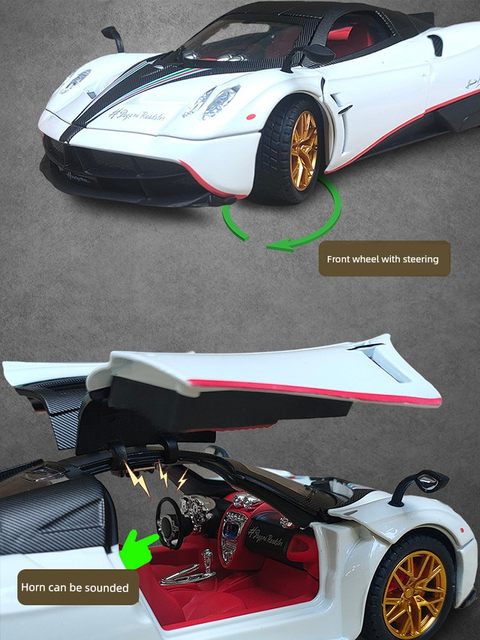 1:24帕加尼车致合金汽车模型超跑车仿真中国龙儿童玩具车风神男孩