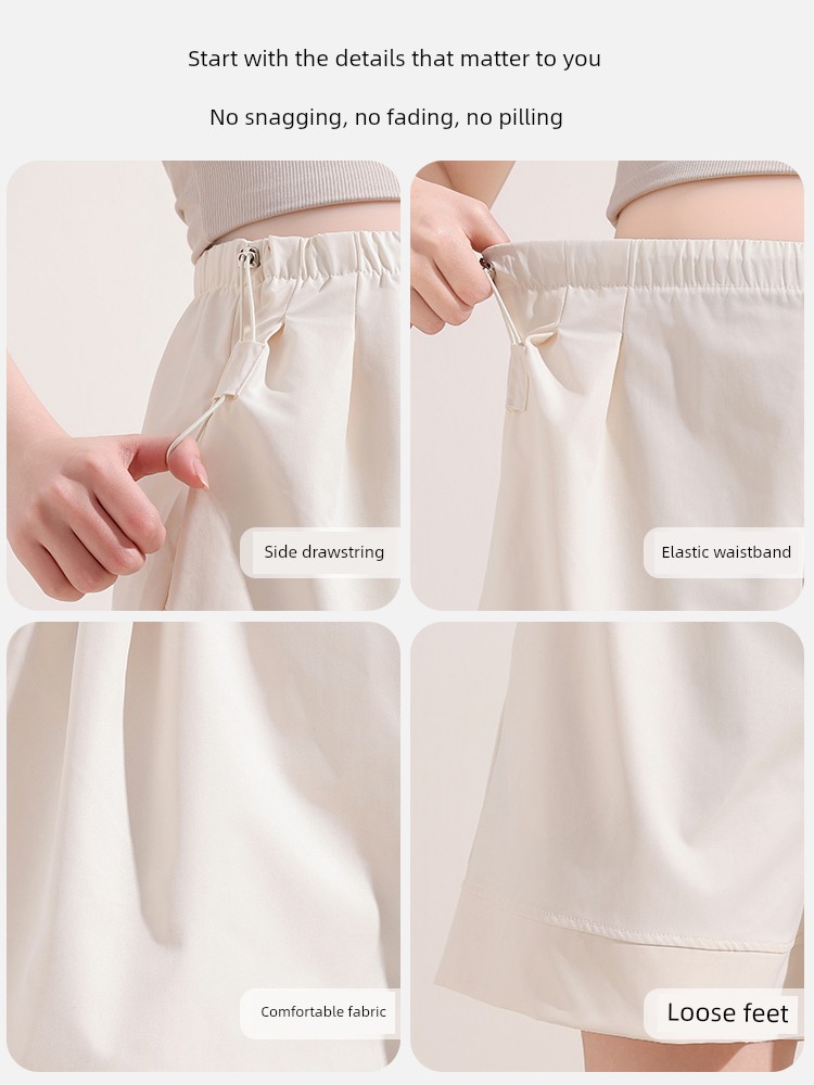 Maternity Leggings for Summer, Casual Yamamoto-Style Pants, Summer Style Without Belly Support, Five-Point Wide-Leg Pants, Maternity Summer Shorts — 5