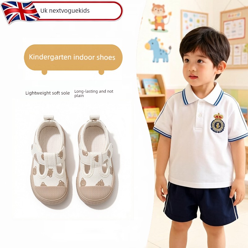Kindergarten Indoor Shoes for Boys, Lightweight Canvas Shoes, Toddler Walking Shoes, Special for Boys Entering School, 2026 New Model