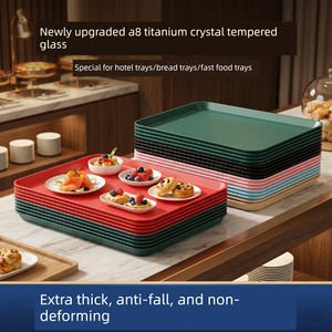 Melamine Rectangular Thickened Tray for Commercial Use in Hotels and Guesthouses, Dedicated Storage Tray for Water Cups,