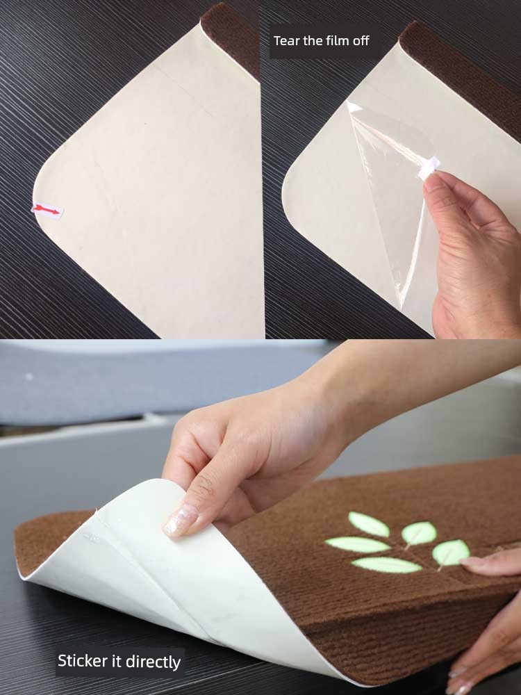 For Home Glue-Free Self-Adhesive Solid Wood Luminous Stair Step Mats
