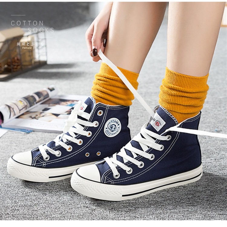female pinkycolor  long and tube-shaped Forest Department Versatile personality Pile socks