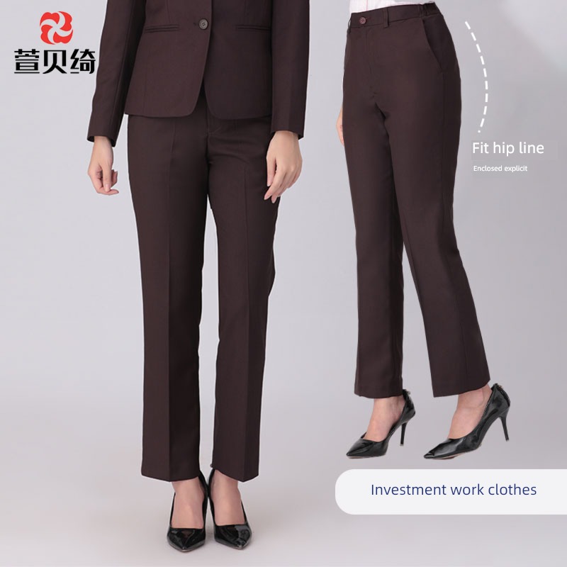 coffee Women CMB Straight cylinder Business Suits Western-style trousers