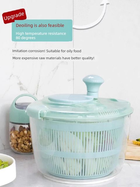 沙拉蔬菜脱水器家用神器沥水甩干机水果手动甩水篮厨房工具洗菜盆