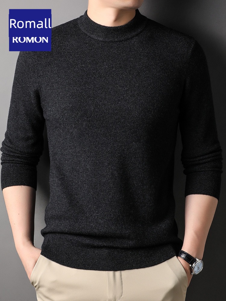 Romon Half high collar Autumn and winter keep warm Young and middle-aged people cardigan