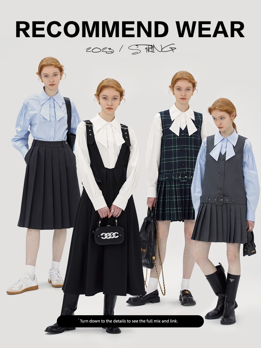 UPP Korean version Sense of design Long sleeve shirt bow