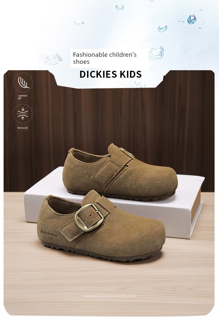 Dickies Parent-Child Birkenstock Shoes, New Autumn Suede Slip-On Soft-Soled Casual Shoes for Children and Older Kids — 12