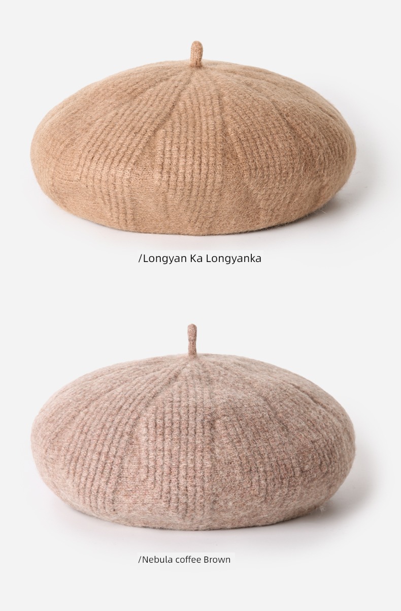 Wool knitting Autumn and winter female solar system customized beret