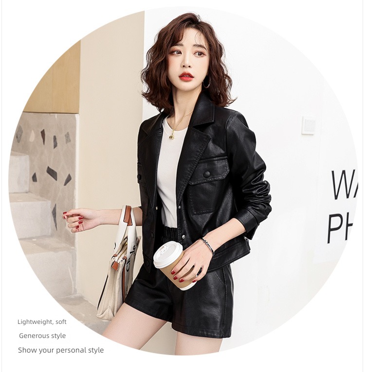 have cash less than that is registered in the accounts autumn Women's wear little chap loose coat leather clothing