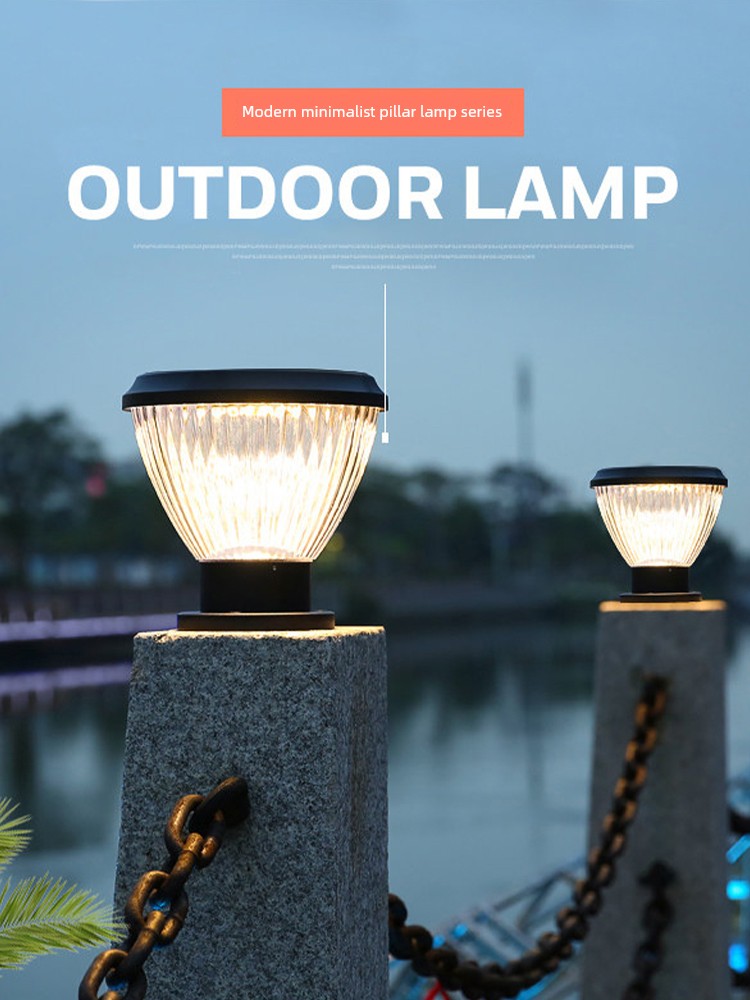 Solar Column Head Lights for Courtyard, Fence, and Gate Posts, 2026 New Model, Outdoor Waterproof Villa Gate Pillar Lights