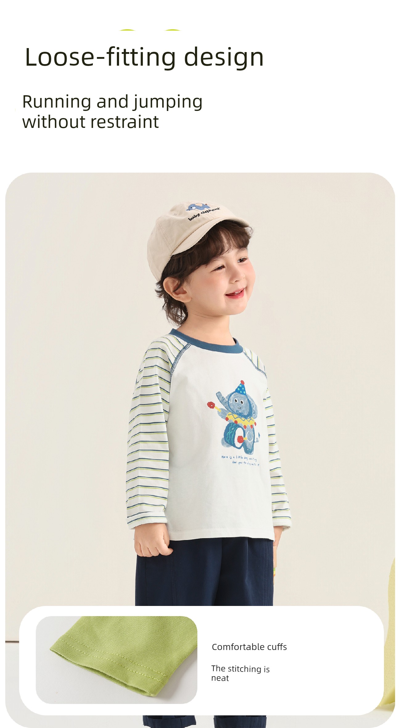 Kaka Panda Children's Long-Sleeve T-Shirt Spring Outfit for Boys, Spring Base Shirt, Baby Clothes, Girls' Toddler Clothing Top — 6