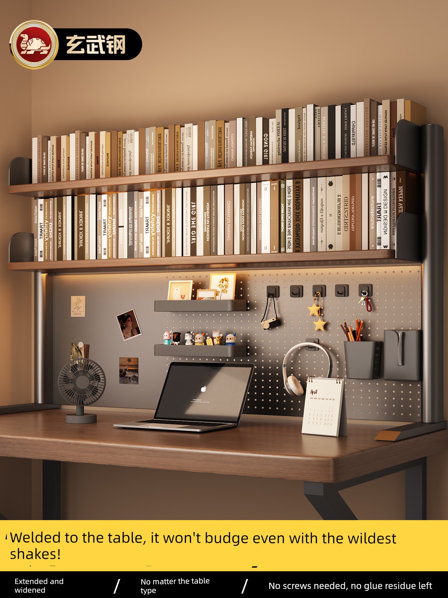 Desktop Bookshelf Pegboard Storage Rack Office Desk Multi-Layer Iron Art Vertical Bookshelf Student Computer Desk Storage Rack