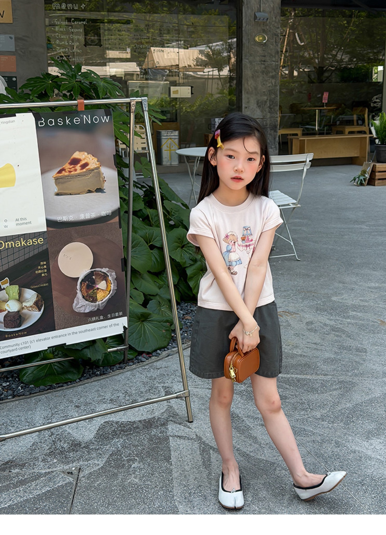 Children's Summer Lyocell Spandex Ice-Feel Sweet and Spicy Style Slim-Fit Short T-Shirt for Girls with Cartoon Print Short-Sleeve Top — 45