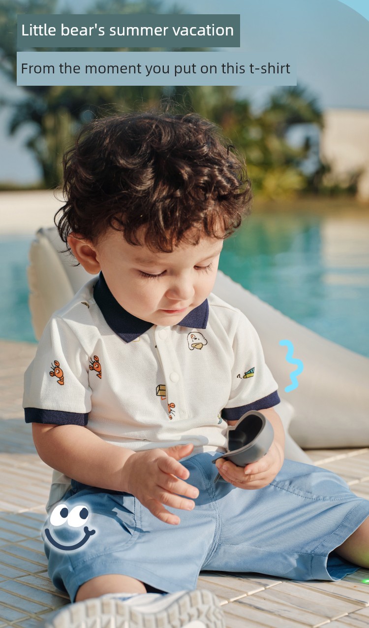 Balabala Kidsren's Clothing Baby Short-Sleeved T-Shirt Boys Infant Summer Clothing Kidsren's Tops 2026 New Style Cute and Trendy — 8