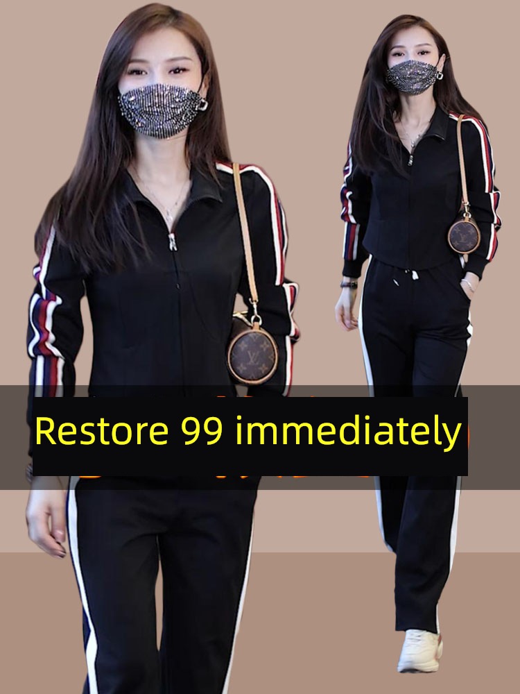 leisure time ma'am 2022 new pattern sweatpants  fashion suit