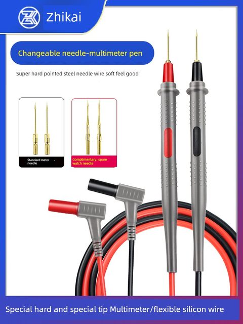 Zhikai multimeter pen exchangeable needles Extra hard tip thin watch pen pointer silicone wire measuring pen voltage flow