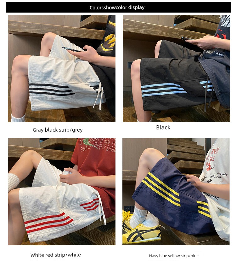 Ice Silk Shorts for Boys, Summer Trendy Brand Children's Outdoor Sports Pants, Loose Quick-Dry Five-Point Pants for Students and Teenagers — 6
