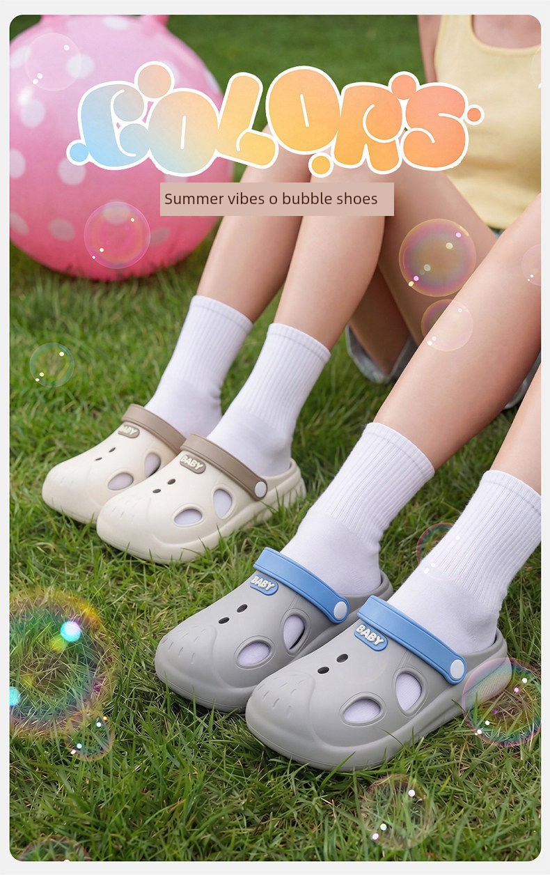 Children's Croc Shoes Boys' 2026 New Outdoor Beach Sports Non-Slip Anti-Odor Outdoor Sandals Girls' Summer — 1