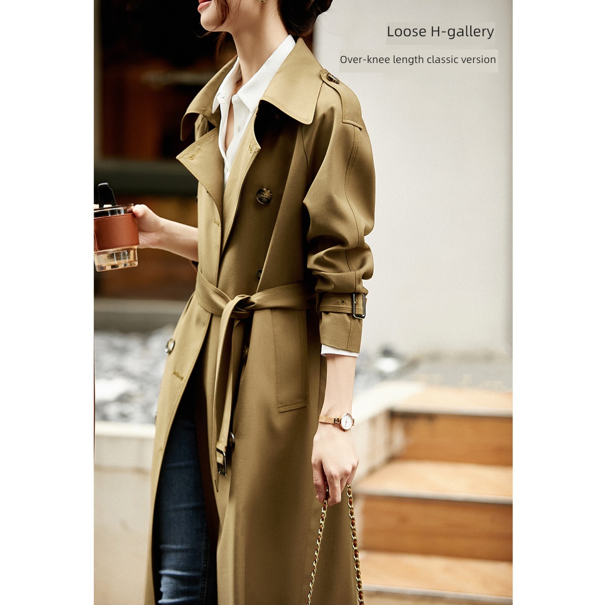 Chantubila Advanced sense Medium and long term Close your waist Windbreaker