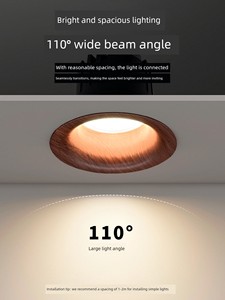 Vintage-Style Walnut Wood Recessed Frameless Adjustable Wall Washer Light Deep Cup Anti-Glare Spotlight 406F
