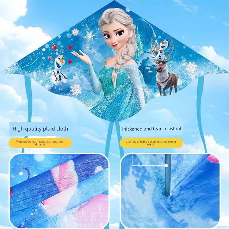 Elsa Princess Kite for Children with Line Reel 2025 New Model Internet Celebrity Easy-To-Fly Cartoon Kite for Kids