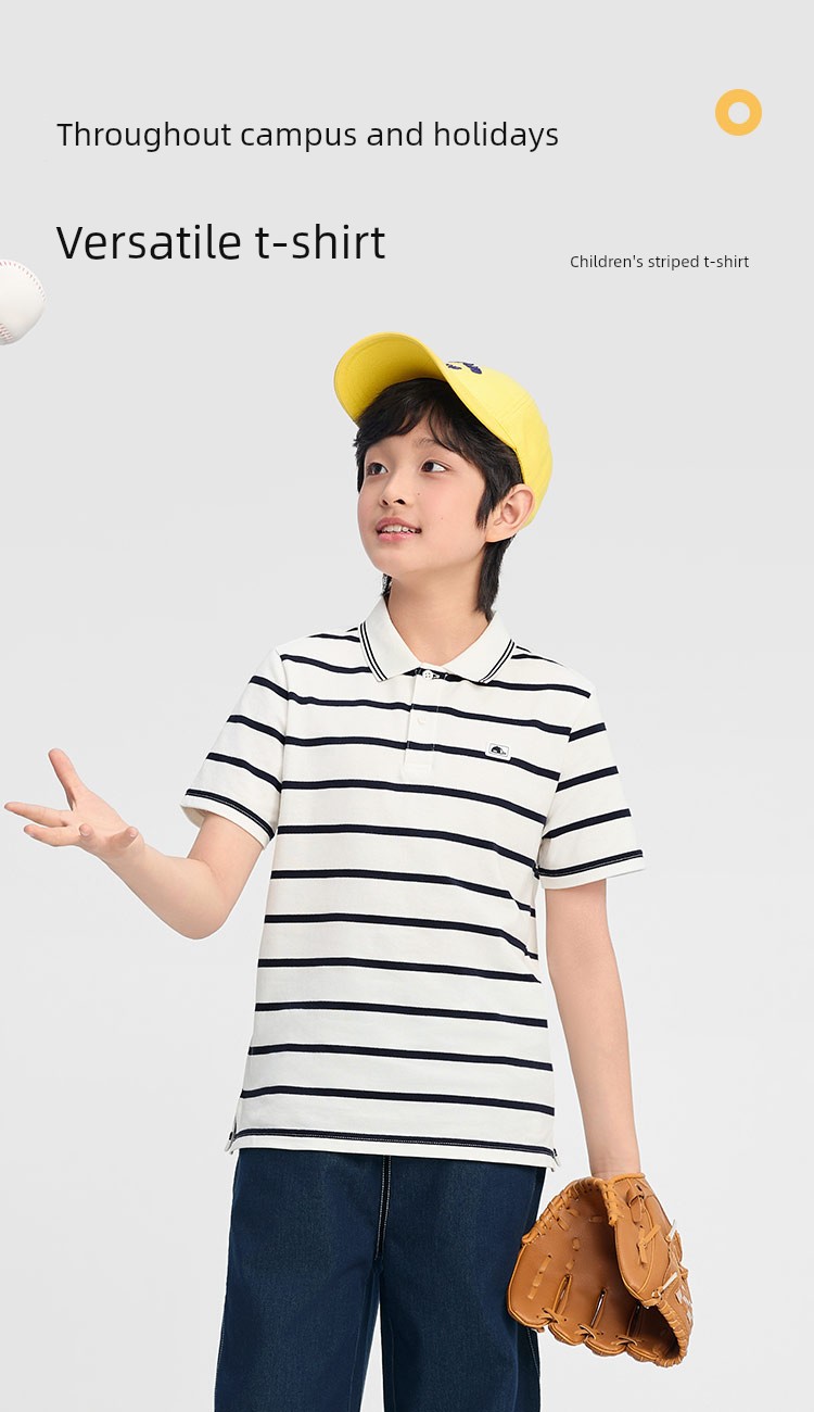 Balabala Short-Sleeved Polo Shirt 2024 New Arrival Children's Clothing — 5