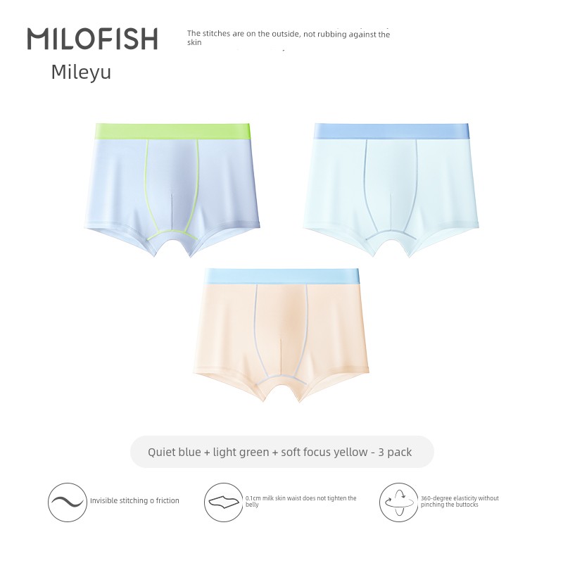Mileyu Boys' Underwear Lyocell Pure Cotton 10A Antibacterial Breathable Boxer Shorts for Teenagers in Their Developmental Period — 4