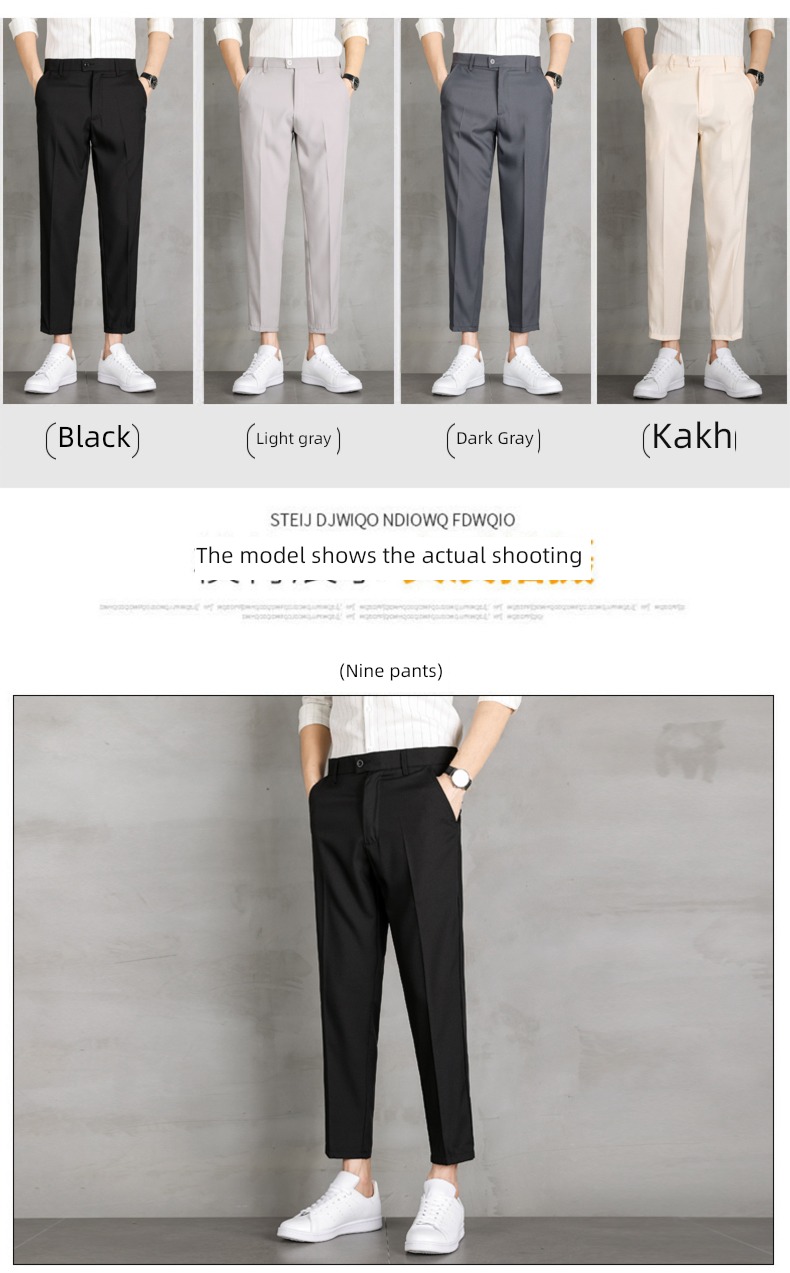 Spring and Autumn Nine points Men's style business affairs Plush suit trousers