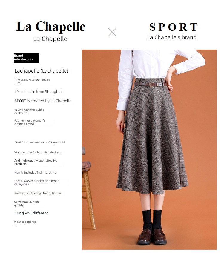 A word lattice female Autumn and winter Medium and long term Retro skirt