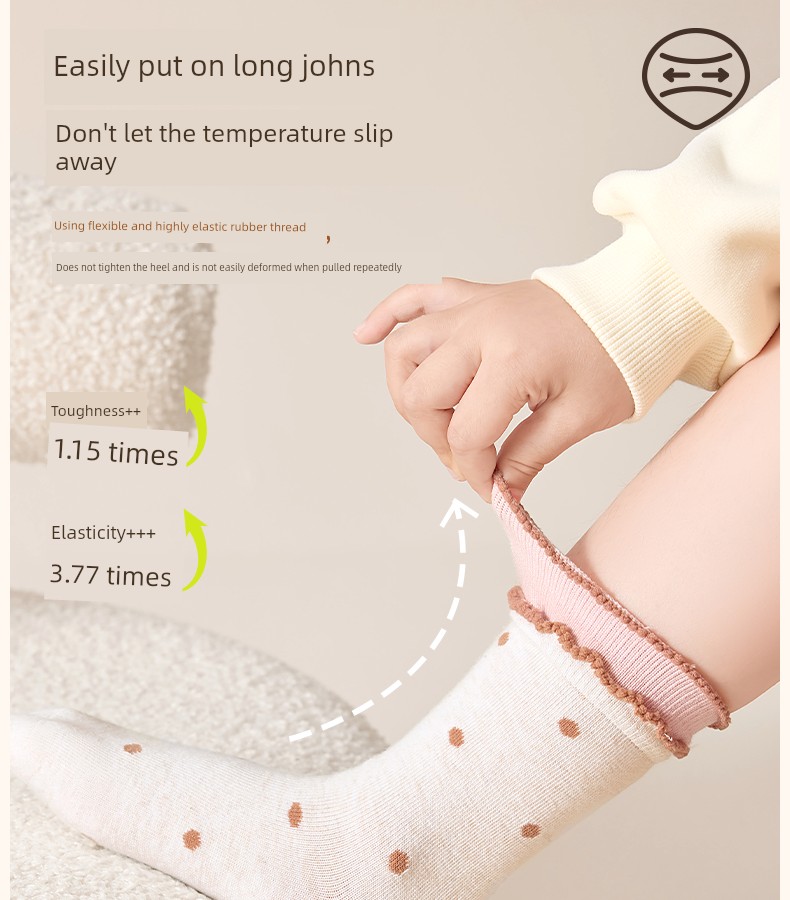Girls' Socks, Thin Autumn Style, Children's Pure Cotton Socks, Breathable, for Girls, Spring and Autumn High-Tube Baby Socks — 12