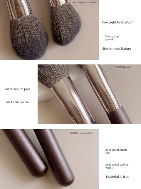 Portable 5-pin wool makeup brush set small animal blush brush super soft makeup tool storage bag