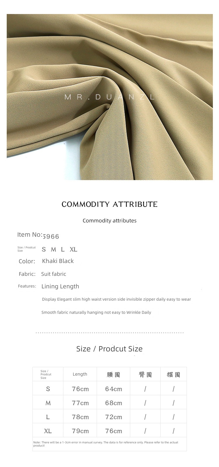 MRDUANZL Medium and long term Black suit Fabric Pleated skirt