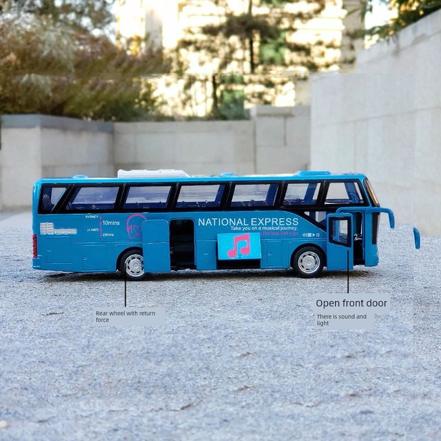 Alloy double-decker bus model simulation tourist bus children's toy car door bus bus
