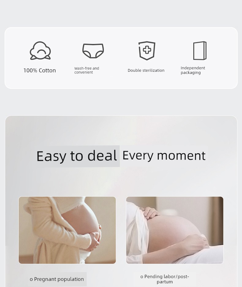 Muban Female with 7a Grade Disposable Underwear Confinement Mother Pregnant Women Pure Cotton Sterile Female Travel Daily Disposable Pants * 32 Pieces — 2